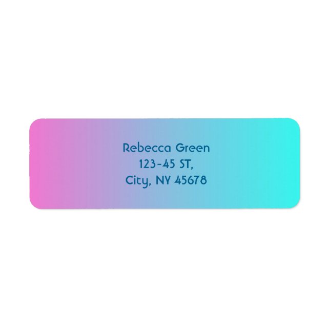 cute girly ombre mermaid pink Fuchsia turquoise Label (Front)