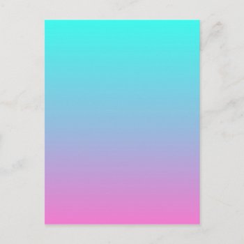 Cute Girly Ombre Mermaid Pink Fuchsia Turquoise Postcard by cranberrysky at Zazzle