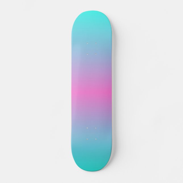 cute girly ombre mermaid pink Fuchsia turquoise Skateboard Deck (Front)