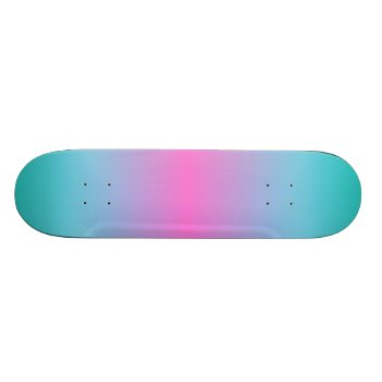 Cute Girly Ombre Mermaid Pink Fuchsia Turquoise Skateboard Deck by cranberrysky at Zazzle