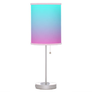 cute girly ombre mermaid pink Fuchsia turquoise Table Lamp