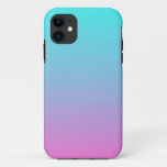 Cute Girly Ombre Mermaid Pink Turquoise Aqua Blue Iphone 11 Case at Zazzle
