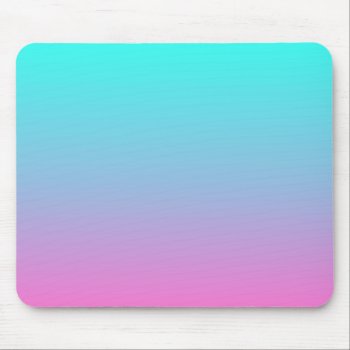 Cute Girly Ombre Mermaid Pink Turquoise Aqua Blue Mouse Pad by cranberrysky at Zazzle