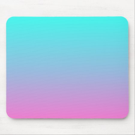 Cute Girly Ombre Mermaid Pink Turquoise Aqua Blue Mouse Pad