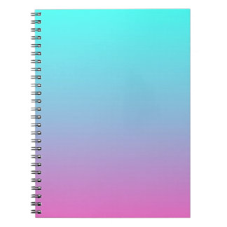 cute girly ombre mermaid pink turquoise aqua blue notebook