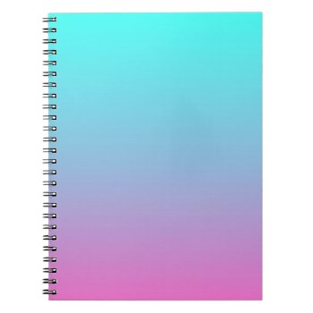 Cute Girly Ombre Mermaid Pink Turquoise Aqua Blue Notebook by cranberrysky at Zazzle