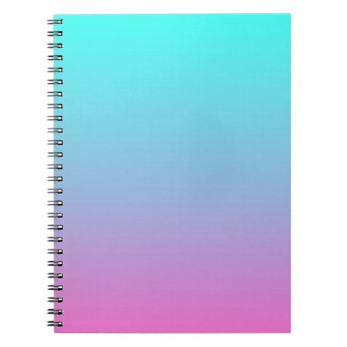 cute girly ombre mermaid pink turquoise aqua blue notebook