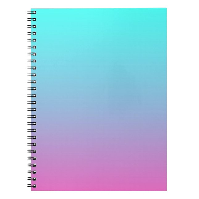 cute girly ombre mermaid pink turquoise aqua blue notebook (Front)