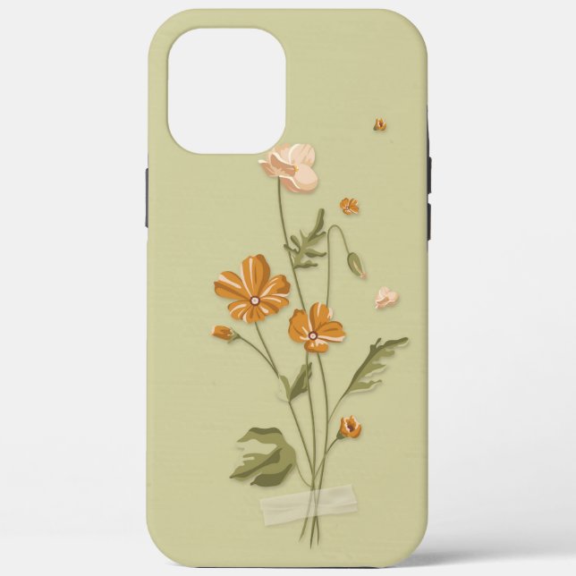 Cute Girly orange  blooming floral      Case-Mate  iPhone Case (Back)