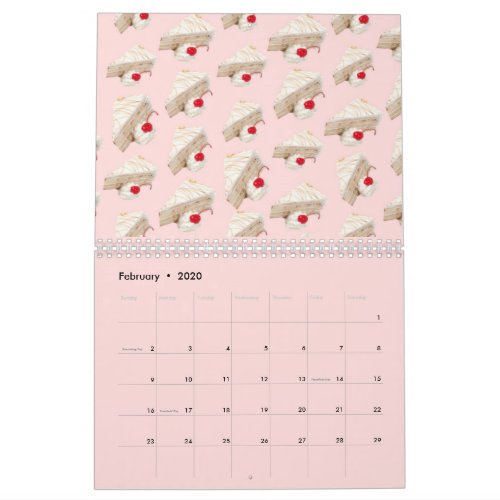 cute girly pancake Doughnuts cake fruit foodie Calendar