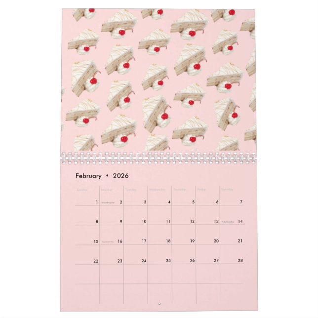 cute girly pancake Doughnuts cake fruit foodie Calendar (Feb 2026)