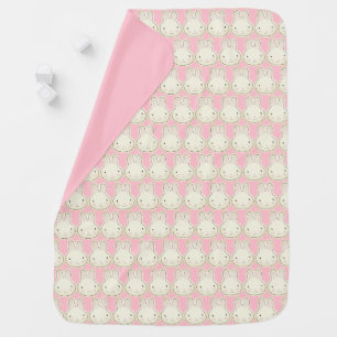 Cute girly pastel pink bunny illustration pattern baby blanket