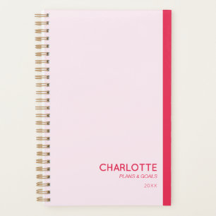 Cute Girly Pastel Pink Personalized Planner
