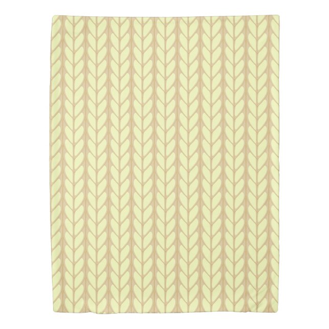 Cute Girly Pastel Yellow Faux Knit Pattern Duvet Cover (Front)