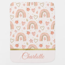 Cute Girly Pattern Personalized Baby Girl