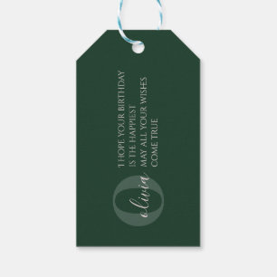 Cute Girly Personalized Dark Green Gift Tags