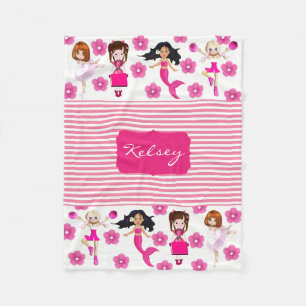 Cute & Girly Personalized Fleece Blanket