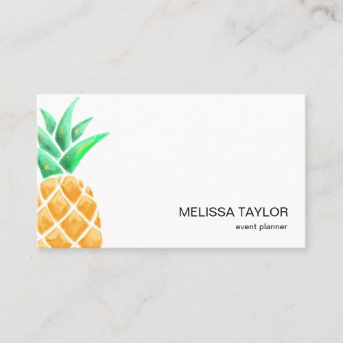 cute girly pineapple watercolor art fruit tropical business card