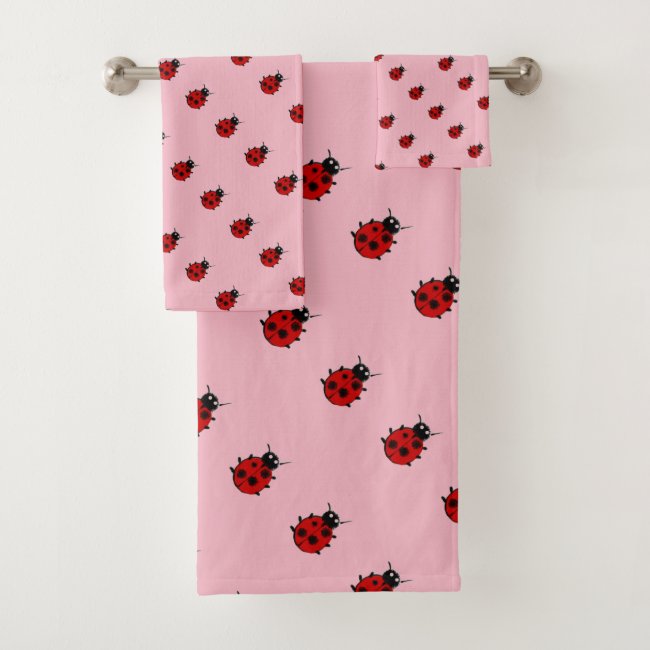 Cute Girly Pink and Red Ladybug Pattern