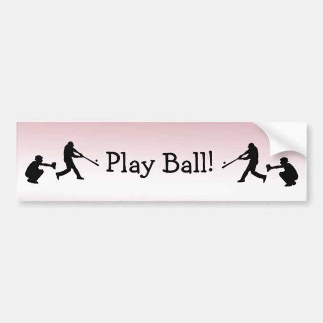 Cute Girly Pink Baseball Play Ball Bumper Sticker