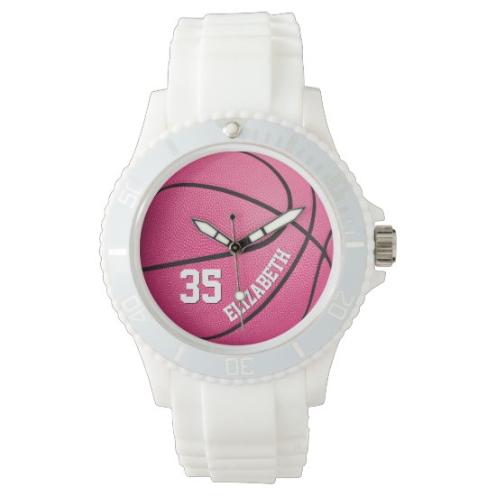 cute girly pink basketball gifts personalized watch