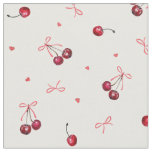 Cute Girly Pink Bows Cherries Hearts Fabric