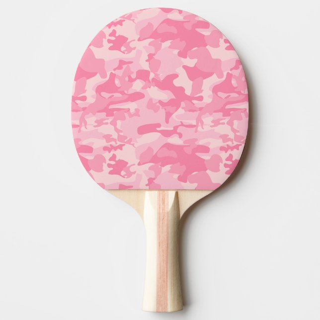Cute Girly Pink Camo Print Ping Pong Paddle (Front)