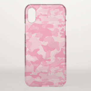 Cute Girly Pink Camo Print iPhone X Case