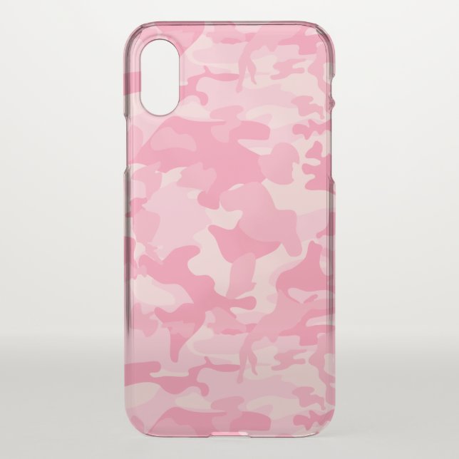Cute Girly Pink Camo Print Uncommon iPhone Case (Back)