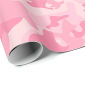 Cute Girly Pink Camo Print Wrapping Paper (Roll Corner)
