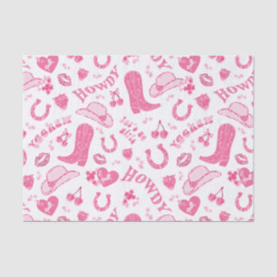 Cute Girly Pink Cowgirl Aesthetic Tissue Paper