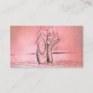 Cute Girly Pink Custom Ballet Slippers Business Card
