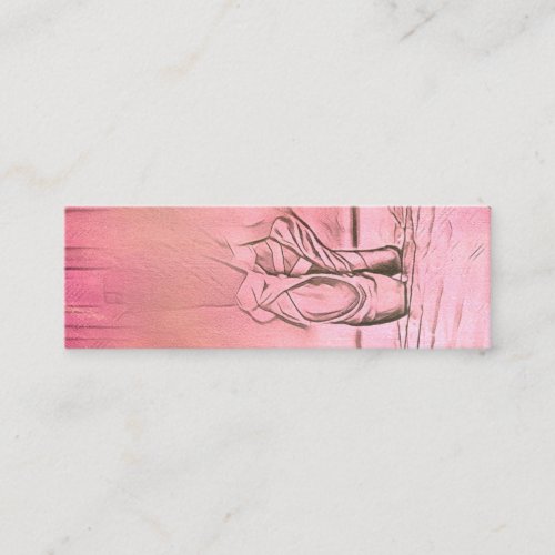 Cute Girly Pink Custom Ballet Slippers Mini Business Card