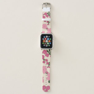 Cute Girly Pink Flower Pattern Apple Watch Band