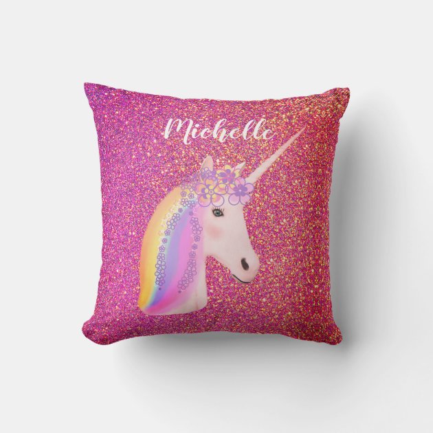 Pink glitter pillow hot sale