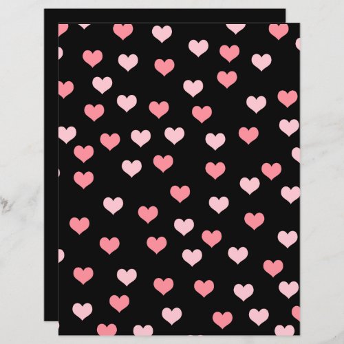 Cute Girly Pink Hearts Pattern Scrapbook Paper