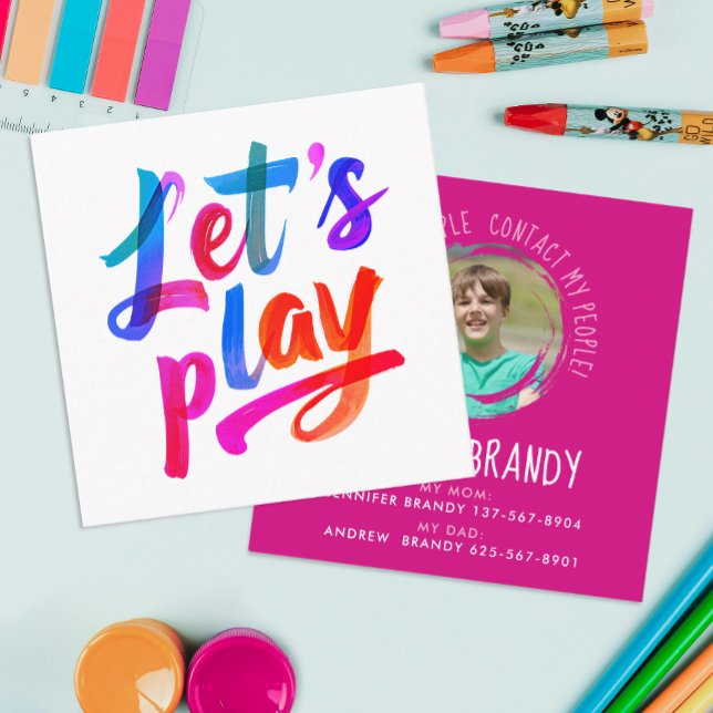 Cute Girly Pink Mommy Calling Paint Script Photo Square Business Card (Creator Uploaded)