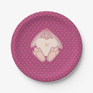 Cute Girly Pink Pastel Baby Bunny 1st Bday Party