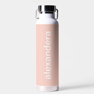 Cute Girly Pink Personalized School Water Bottle