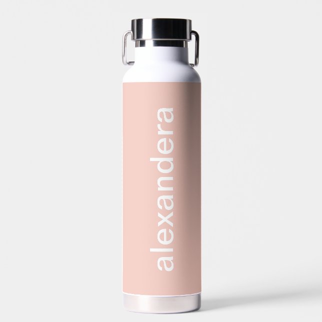 Cute Girly Pink Personalized School  Water Bottle (Front)