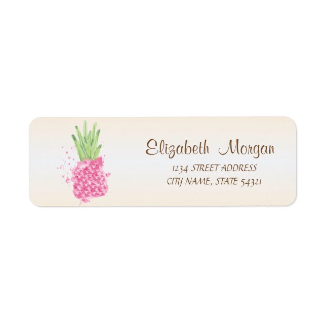Cute  Girly Pink Pineapple   Label (Front)