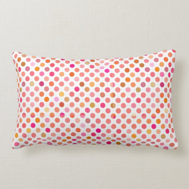 Cute Girly Pink Polka Dot Lumbar Pillow