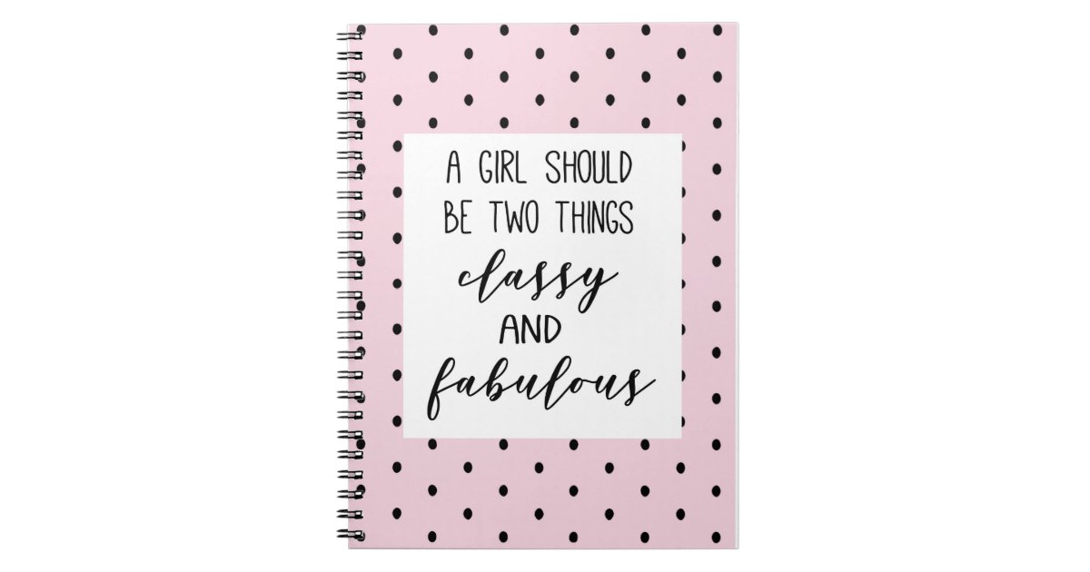 cute girly pink polka dots coco Chanel quote Notebook