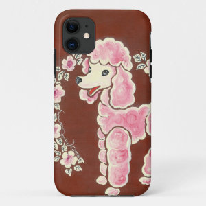 Cute Girly Pink Poodle Dog iPhone 11 Case