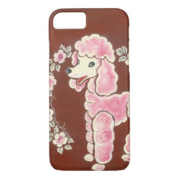 Cute Girly Pink Poodle Dog Iphone 8/7 Case by ArtsyKidsy at Zazzle