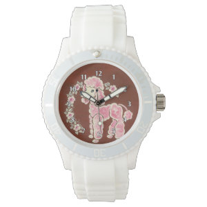 Cute Girly Pink Poodle Dog Watch