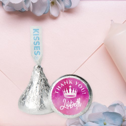 Cute Girly  Pink Princess Crown Tiara Watercolor Hersheys Kisses