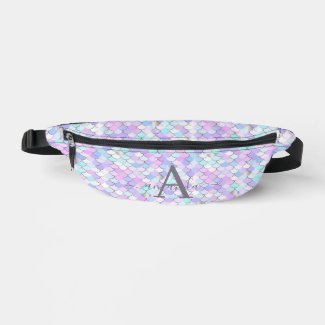 Cute Girly Pink Purple Mermaid Scales Personalized