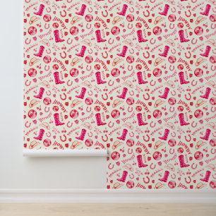 Cute Girly Pink Red Disco Cowgirl Aesthetic  Wallpaper