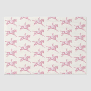 Cute Girly Pink Rose Gold Horseback Riding Tissue Paper